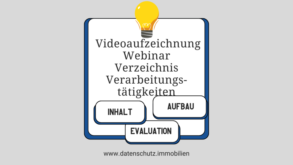 Videoaufzeichnung Webninar Verzeichnis Verarbeitungstätigkeiten